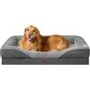 EHEYCIGA Memory Foam Cuccia Cane Interno Taglia Grande, Impermeabile Divano per Cani Sfoderabile e Lavabile, Letto per Cani con 4 Bordi Rialzati, Grigio Scuro, 106.5x76x18.5cm