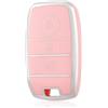 OFF WE GO Custodia Chiave Cover Chiave Guscio Chiavi per Kia Sportage Picanto GT Ceed 2 Sorento Rio Niro Stonic Ceed Soul Cerato TPU Macchina Copri Chiavi Telecomando Auto Portachiavi, Argento Rosa