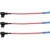 Cyrank 3 pacco Tap da micio da 12 V, micro pin a 3 pin awg per auto a blocchi fusibile Aggiungi un tocco di fusibile a circuito per auto a camion barche, 9 pollici