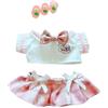 niannyyhouse 20 cm di peluche per bambola, vestitini, camicia e gonna, set uniforme Jk da 20,3 cm, morbido peluche imbottito, accessori per vestire (rosa)