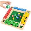 Qcdou Shut the box 2-4 Classico gioco da tavolo in legno, gioco da tavolo in legno con 8 dadi, 8 Dadi Colorati per Adulti Bambini, Giochi da Viaggio/Famiglia e Pub Tradizionali/logica matematica(B)