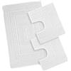 SpazioTessile Tappeto Bagno Scendi Doccia Spugna cm 45x60-60x90-60x120-60x180 Cotone Greca Made in Italy (Bianco, Set 3 Pezzi)