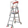 Facal Castà CTA-4, 3 gradini, 2.04 m - Scala in alluminio pieghevole su ruote - Altezza stimata operativa 2.83 m