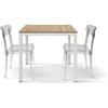 KONTE.DESIGN Tavolo RAVENNA in legno finitura rovere rustico e struttura in metallo bianco 80x80 cm