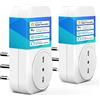 meross Presa Intelligente Italiana Smart Plug(Type L), Spina WiFi, Compatibile con Apple HomeKit Siri, Alexa, Google Assistant e SmartThings, Nessun Hub Richiesto, 16A, 2,4GHz, 2 Pezzi
