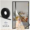 fowong - Zanzariera con magneti con apertura sinistra destra 90 x 210 cm, zanzariera con velcro autoadesivo per porta del balcone senza bisogno di fori, non ostacola la vista
