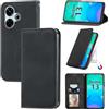 Cracedily Cover per Xiaomi Redmi 13 4G Case, Custodia Cover Pelle Premium Portafoglio con Porta Carte Magnetica Supporto Protezione Flip Case Custodia per Poco M6 4G, Nero
