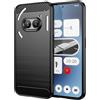 owlhold Cover per Nothing Phone 2A, Custodia Spazzolata e Fibra di Carbonio Morbido Silicone TPU Slim Fit Case, Antiurto, Antigraffio, Antiscivolo, Protezione Grado Militare, Nero