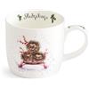 Wrendale Designs Tazza natalizia con riccio su slittino