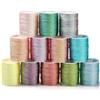 CABODYALS 12 colori 0.5mm Filo di Poliestere Set Corde Kumihimo Perline di Nylon 6 strati Cinese Annodato Macramè Campanelli Eolici Corde per La Creazione di Gioielli Cucito Cucito Fai Da Te Bracciale