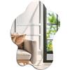 Muzilife Specchio asimmetrico senza cornice da appendere, 58 x 82 cm, grande specchio da parete irregolare con pannello posteriore in MDF, specchio decorativo per parete, soggiorno, bagno, corridoio