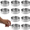 TULEBOLIAN 10PCS Posacenere,8cm Posacenere Rotondo in Acciaio Inox,8 cm,con 3 Grooves Adatto,per Giardino Bar Ristorante Ufficio, Argento