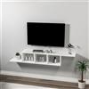 LBSIGN Mobile TV Sospeso 150x22x25 Con Vani A Giorno Morris Bianco
