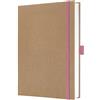 SIGEL Quaderno Jolie A5 con copertina rigida | JN843, pagine bianche, kraft, 192 pagine FSC, per idee e creatività, rosa/marrone