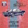 I&S / Les collections rétro IETSCPMD6601 - Biglietto di auguri HAPPY BIRTHDAY con busta bianca, formato 15 x 15 cm, Route 66 Historic Road R66 - Mustang / Licenza Ufficiale - Interno bianco - Made in France