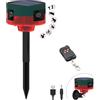 QXMH Allarme sensore di movimento solare esterno: cane che abbaia e suono di arma da fuoco, rumore forte da 129 dB, supporto registrazione, 13 tipi di suono, luce stroboscopica con USB
