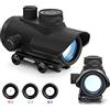 AOMEKIE Red Dot Softair Riflescopi Multi Regolabile Luminosità Punto Illuminato 4 Reticles Green & Red Reflex Sight Tattico Mirino Accessori Ottica Riflesso Lente per 11mm/22mm Rail Prisma