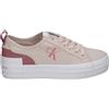Calvin Klein Jeans Bold Vulc Flatf Low Cs Ml Btw Yw0yw01412, Sneaker vulcanizzate Donna, Rosa Whisper Pink Ash Rose, 39 EU