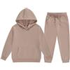 Generisch 2025 - Bambini Bambino Ragazzi Ragazzi Ragazzi Ragazze Manica Lunga Solida Calda Felpa Maglione Maglione Pantaloni Pantaloni Abbigliamento Tuta T Shirt Set, beige., 10-11 Anni