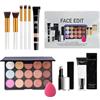 Kaslaider Tutto in Uno Trucchi Set per Viso, 15 Colori Palette di Correttori con Primer Correttore Stick Puff Oval Pennelli, 10Pcs Completo Trucco Kit, Make Up Regalo Set per Donne Cosmetico