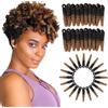 QUEENTAS Confezione da 3 trecce all'uncinetto Afro Kinkyhair per intrecciare capelli corti biondi per donne nere e bambini (6 mm, nero a biondo)