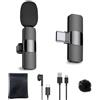 HZBWCO Microfono Lavalier Wireless USB-C, Plug Play Microphone, Mini Clip On Mic Tipo-C per Podcast Facebook Vlogging TikTok Youtube Registrazione Video - 1 Mic