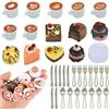 JAONLD 42 Pezzi Accessori Casa Delle Bambole in Miniatura 1/12, Mini Caffè e Torta, Accessori per Casa Delle Bambole, Set da Cucina in Miniatura, per Mini Cucina, Mini Tea Party, Micro Paesaggio DIY