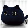 Kyduu Peluche Cuscino Arredo, Kawaii Gatto Sdraiato Peluche Giocattoli Bambola Giocattolo, Gatto Cartone Animato Cuscino Decorativo, Peluche Ripiene nero(600g)