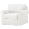 SYLC Ektorp Copridivani Con Cuscini E Schienale Separati, Velluto Elasticizzato Copridivano 1/2/3/4 Posti Con Braccioli, Copri Divano Antiscivolo (White,Large 1 Seat Set 3 PCS)