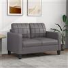 Gecheer Divano,per Soggiorno,con 2 Posti,in Similpelle,Grigia,138x77x80 cm,Divano in Ecopelle Moderno,Divano Moderno,Divano in Pelle Artificiale,Divano 2 Posti Moderno