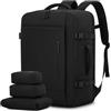LOVEVOOK Zaino da Viaggio Aereo Bagaglio a Mano 40L Grande Borsa da Cabina per Voli Impermeabile Antifurto Zaino Viaggio Uomo Donna 17,3 Pollici Zaino Porta PC per Scuola Lavoro Trekking, Nero