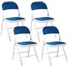 Beliani Set 4 Sedie Pieghevoli in Metallo Blu e Bianco