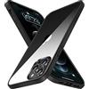 TENDLIN Cover Compatibile con iPhone 12 Pro Max, Trasparente PC Retro Durevole Silicone Paraurti Custodia Rigido Sottile per iPhone 12 Pro Max - Nero