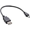 InLine 21519 Adattatore USB 2 Type-A Femmina a Mini 5Pin USB 2 Type-A Maschio, Posizionato su Cavo da 0.2 m, Nero