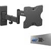 VIVO Supporto da parete per monitor Full Motion Ultrawide, adatto a schermi ultra larghi fino a 49 e 20 kg, braccio inclinabile e girevole, nero, MOUNT-VW01M