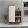 LBSIGN Mobile Da Cucina Multiuso Con Anta E Vani A Giorno Tea Rovere E Bianco