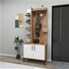 LBSIGN Mobile Ingresso 75 Cm Con Scarpiera E Cappottiera Teris Rovere Chiaro E Bianco