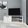 LBSIGN Mobile TV Ad Angolo Design Curvo Con 2 Ante Doris Bianco