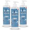 Dodie, Confezione da 3, Acqua Detergente 3 in 1 (3 X 500 Ml), Detergente Viso, Corpo e Zona Pannolino, 98% di Ingredienti di Origine Naturale, Ipoallergenico, dalla Nascita