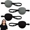 AZWOOD Benda Occhio, 4 Pezzi Regolabile Benda Medica Eye Patch Benda Pirata Toppe per Strabismo Occhio per Adulto e Bambini Occhio di Correzione Maschera per gli occhi per cosplay di Halloween