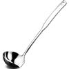 Hvanam Mestolo da cucina in acciaio inox 304 Punch in metallo luminoso Ladell cucchiai con beccuccio per versare mestoli per servire, cucinare, inscatolare, 30 cm