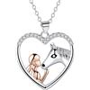 Yinsen Collana Ragazza e Cavallo Argento 925 con Cofanetto Regalo-Adatto a Regali per Ragazze da Donna