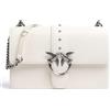 Pinko Love One Classic CL Vitello SE, Borsa Donna, Z14O_Bianco Seta-Old Silver, U