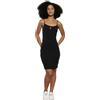 Calvin Klein Jeans Cintura Donna Rib Dress in Pelle, Nero (Ck Black), XL