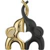BONGELLI PREZIOSI Coppia Elefantini 29x21cm Nero Oro Marmorino