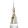BONGELLI PREZIOSI Cornetto Corni Intrecciati Base Cristallo 38cm Bianco Oro Marmorino