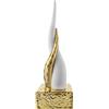 BONGELLI PREZIOSI Cornetto Corni Intrecciati Base Oro Corno Bianco 28cm Marmorino