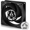 ARCTIC P8 PWM PST CO - 80 mm PWM PST CO Ventola, Collegamento PST, Cuscinetto Doppia Sfera, Ventilazione 200-3000 RPM, 0,3 Sone - Nero