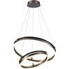 V-TAC Lampadario LED a Sospensione con 2 Cerchi 50W in Metallo Colore CaffÃ¨ 3000K - SKU 23096 VT-7578
