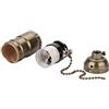 Zerodis Presa Luce E27, Portalampada da Tavolo da Scrivania Retrò, Portalampada con Filettatura M10 in Alluminio con Interruttore a Catena(Bronzo)
